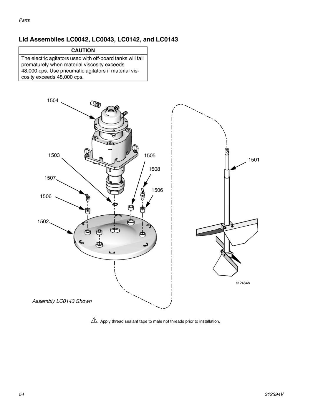 Graco 312394V important safety instructions Lid Assemblies LC0042, LC0043, LC0142, and LC0143 