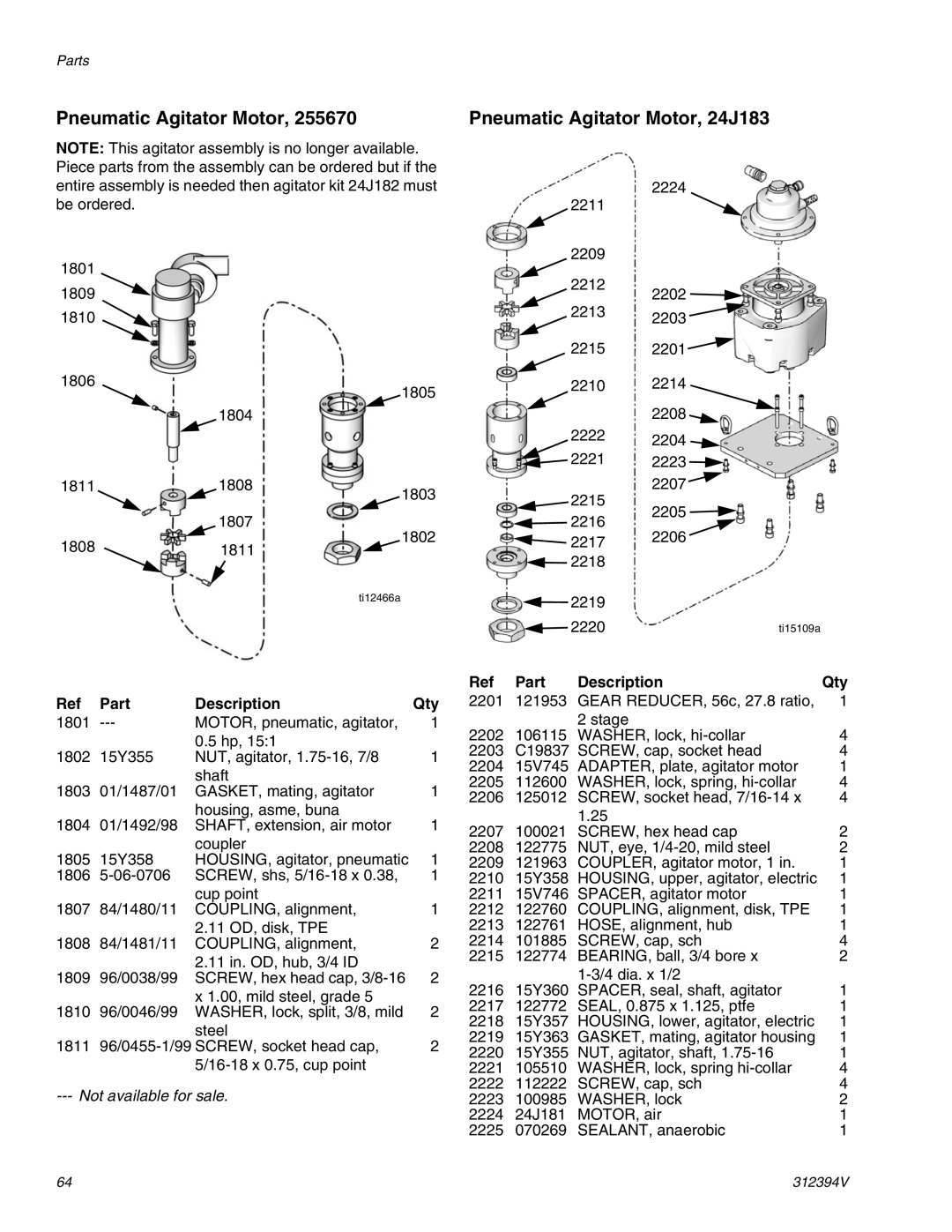 Graco 312394V important safety instructions Pneumatic Agitator Motor, 24J183 