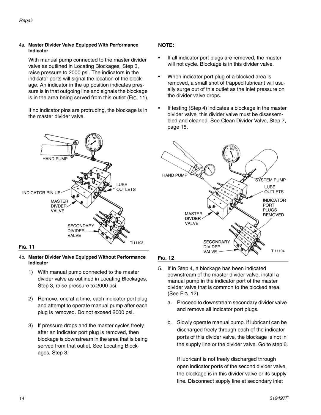 Graco 312497F important safety instructions 4a. Master Divider Valve Equipped With Performance Indicator 