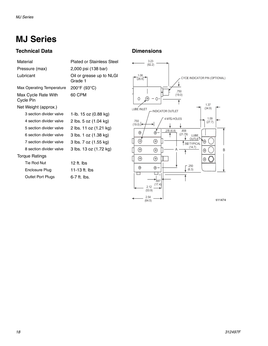 Graco 312497F important safety instructions MJ Series, Lbs oz 1.55 kg 