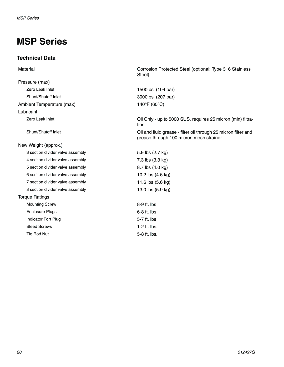 Graco 312497G important safety instructions MSP Series 