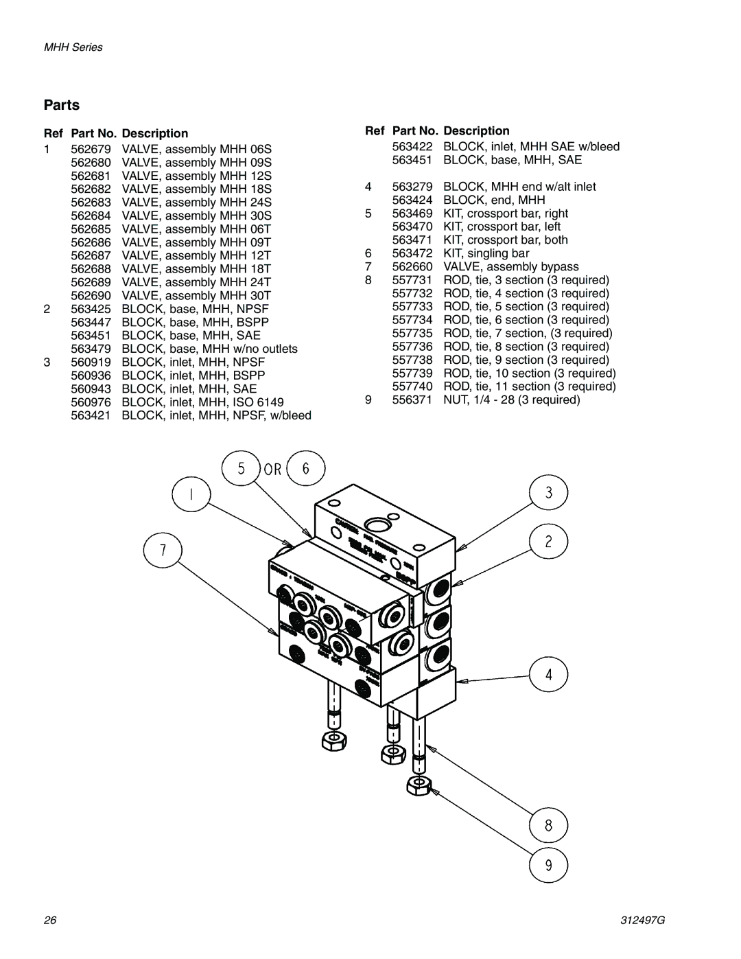 Graco 312497G important safety instructions Parts, Part No. Description 