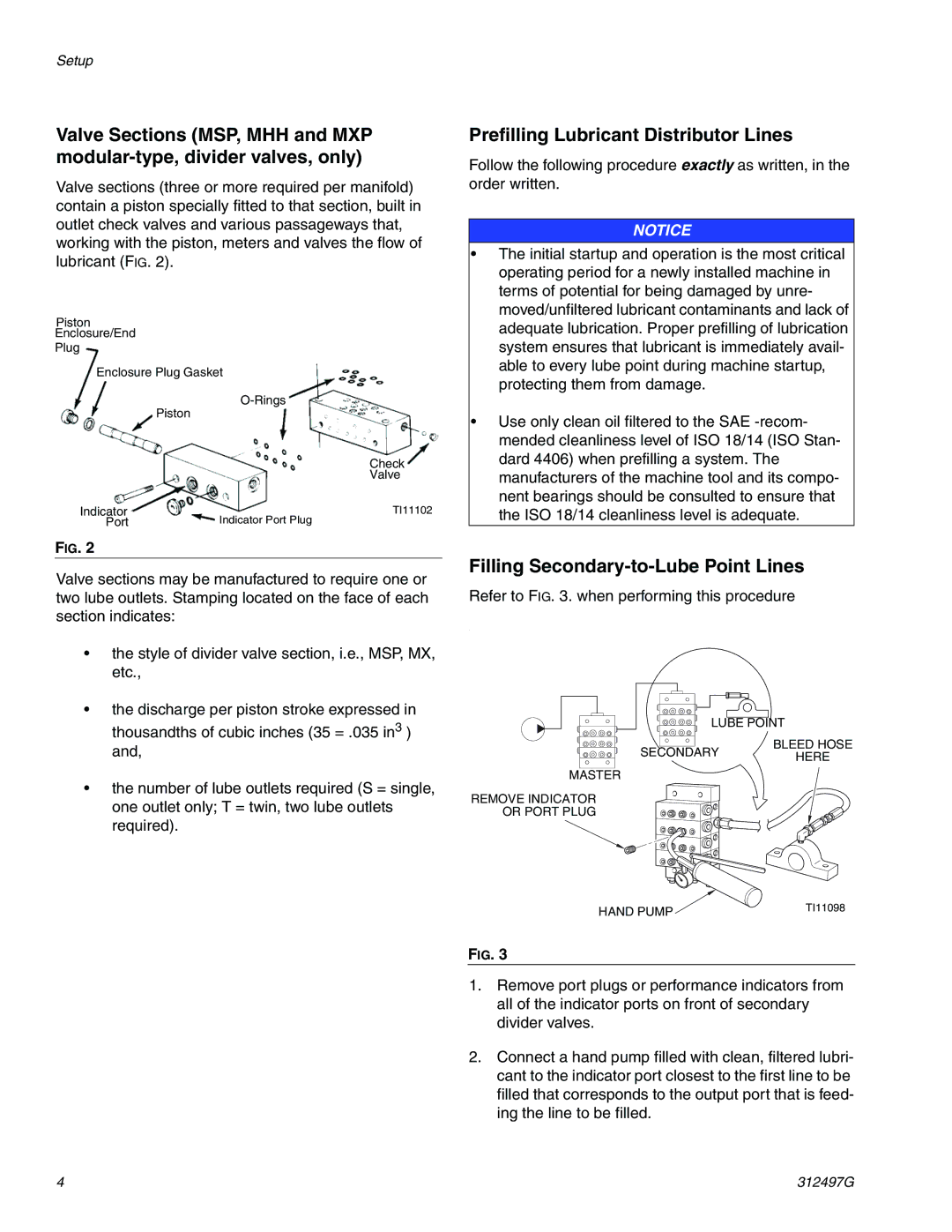 Graco 312497G important safety instructions Prefilling Lubricant Distributor Lines, Filling Secondary-to-Lube Point Lines 