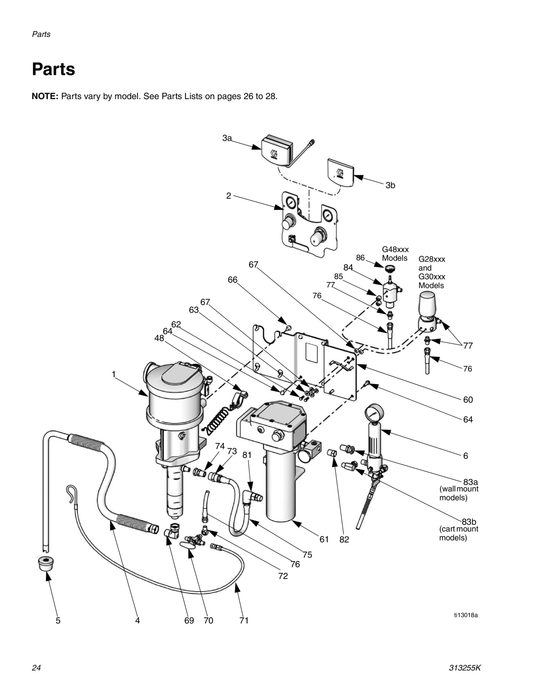 Graco 313255K important safety instructions Parts 