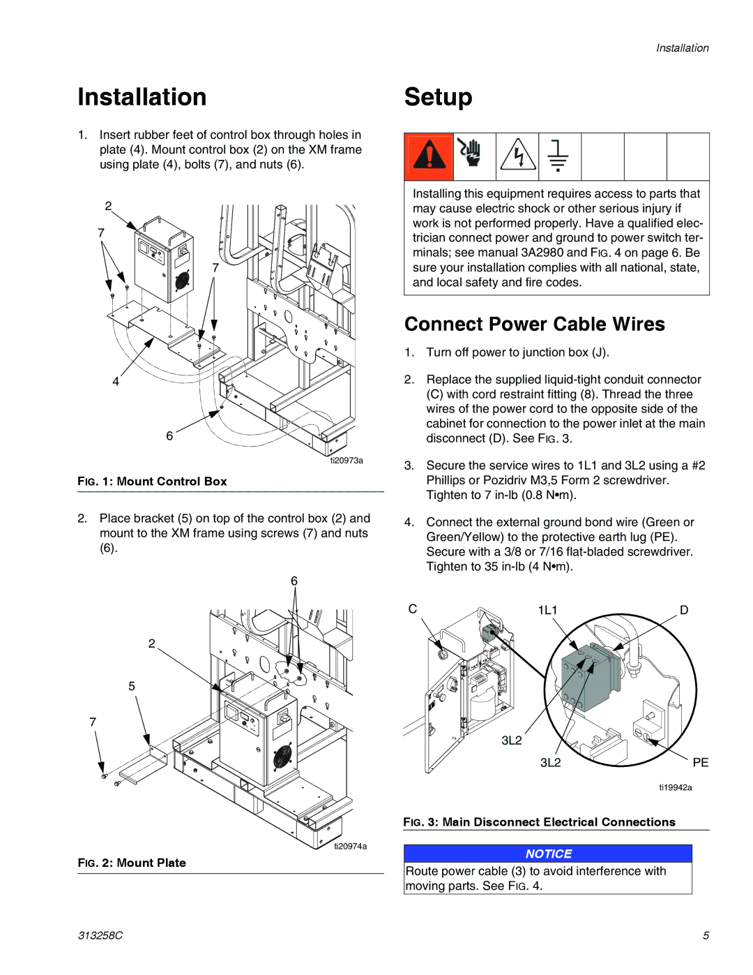 Graco 313258C important safety instructions InstallationSetup, Mount Control Box 