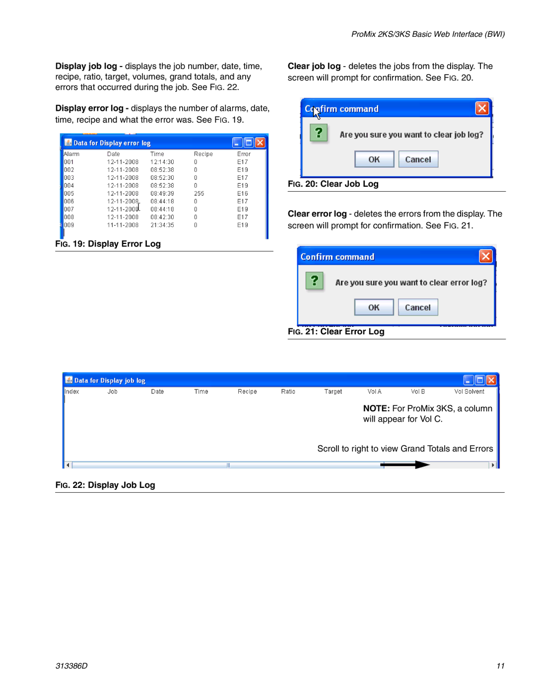 Graco 313386D important safety instructions Display Error Log 