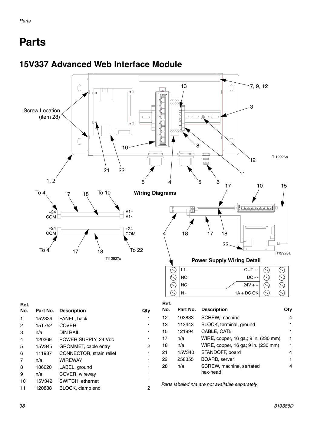 Graco 313386D important safety instructions Parts, 15V337 Advanced Web Interface Module, Wiring Diagrams 