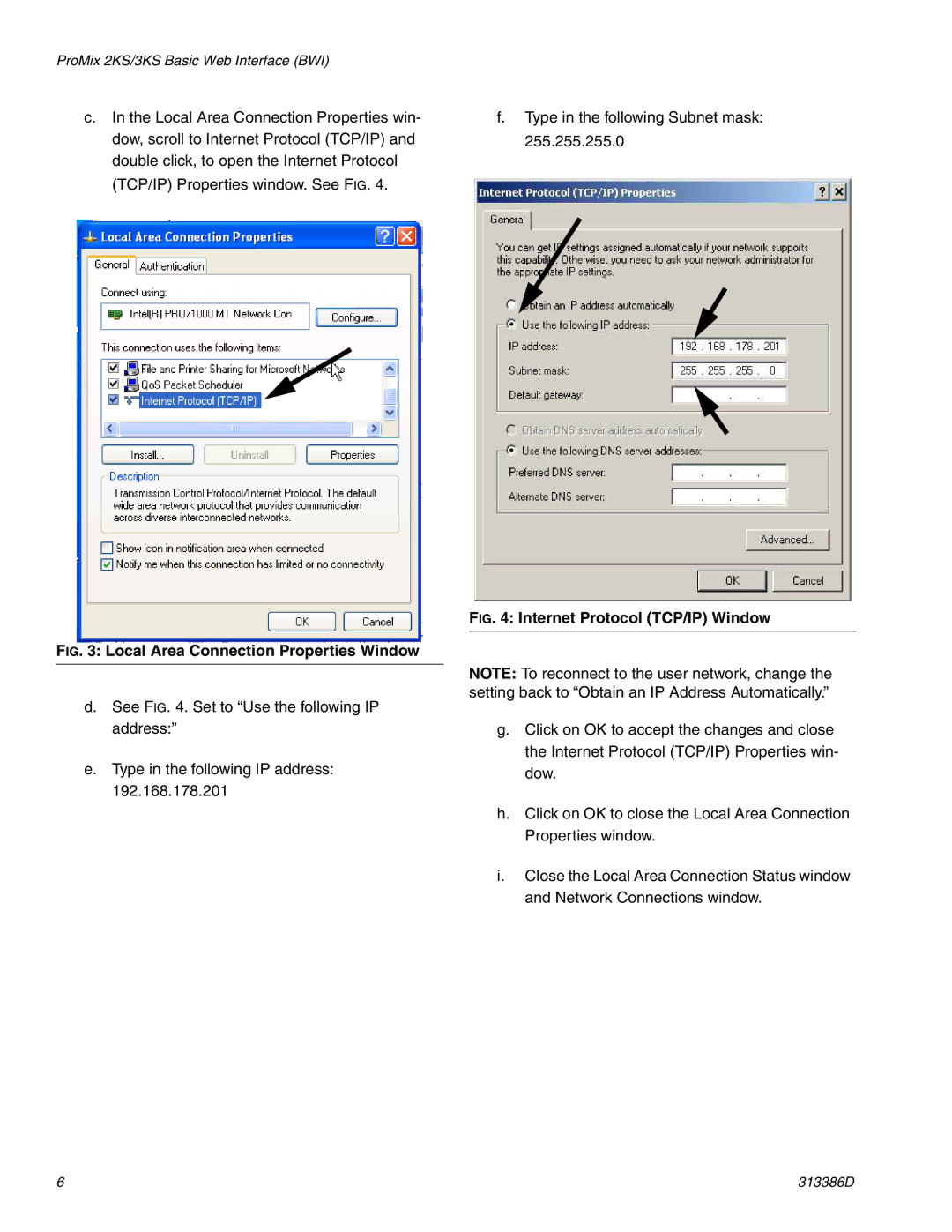 Graco 313386D important safety instructions Local Area Connection Properties Window 