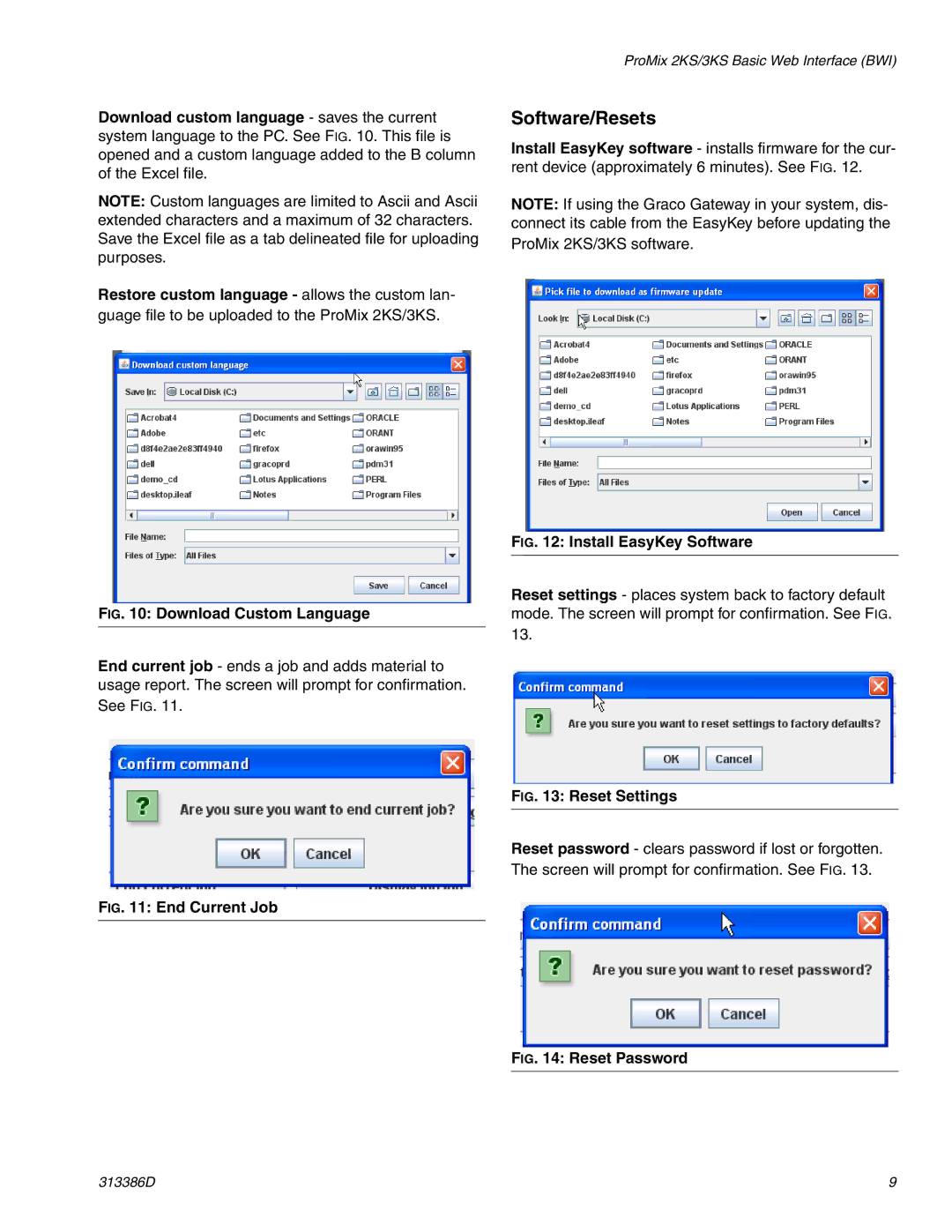 Graco 313386D important safety instructions Software/Resets, Download Custom Language 