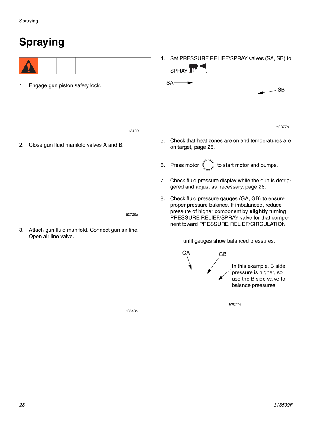 Graco 313539F important safety instructions Spraying 