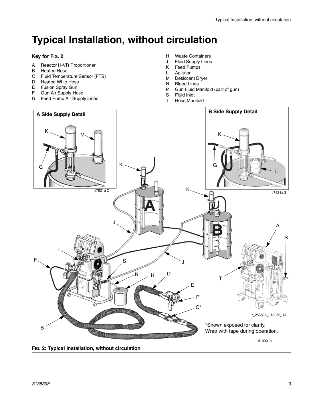 Graco 313539F important safety instructions Typical Installation, without circulation 