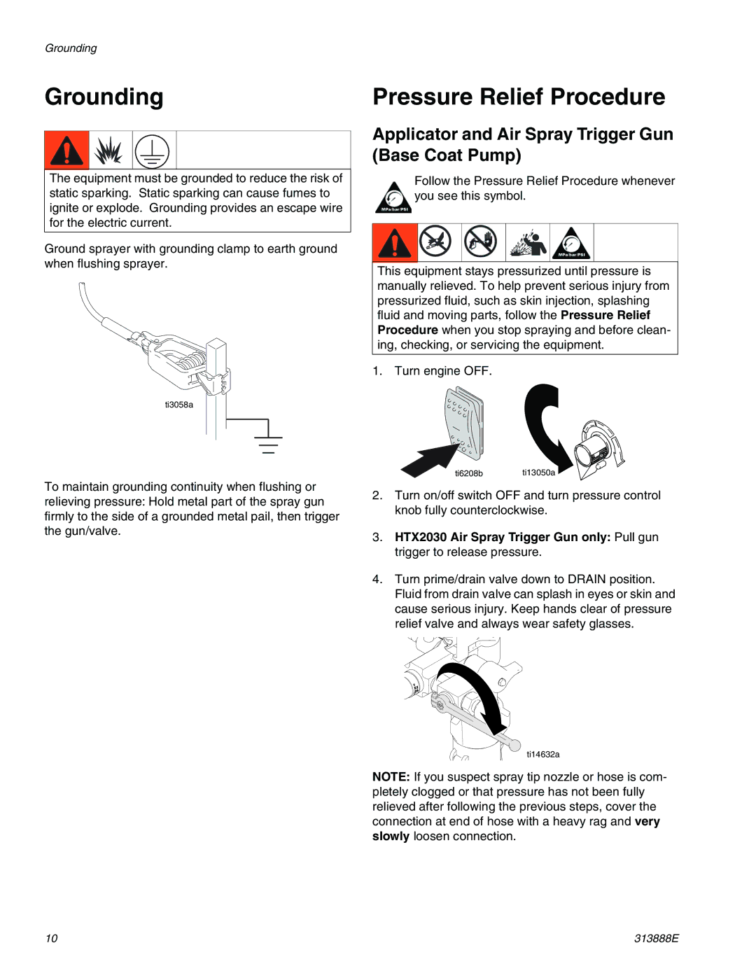 Graco 313888E important safety instructions Grounding 