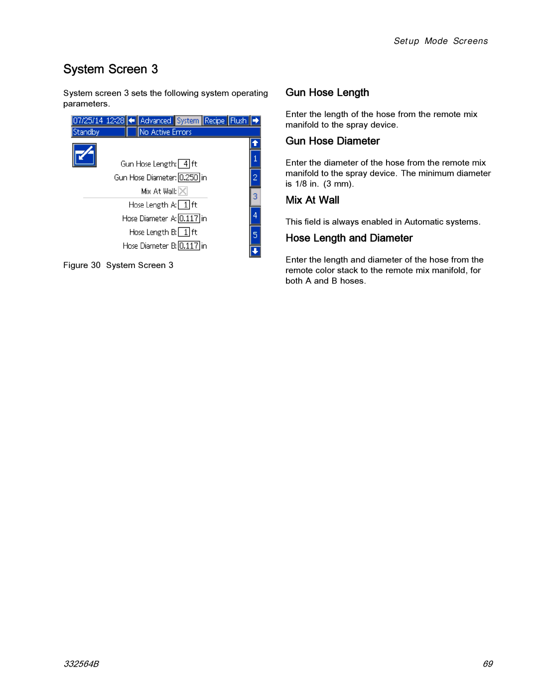 Graco 332564B important safety instructions Gun Hose Length, Gun Hose Diameter, Mix At Wall, Hose Length and Diameter 