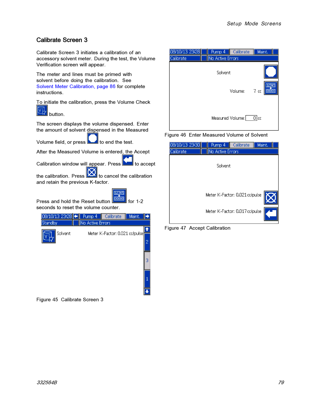 Graco 332564B important safety instructions Enter Measured Volume of Solvent 