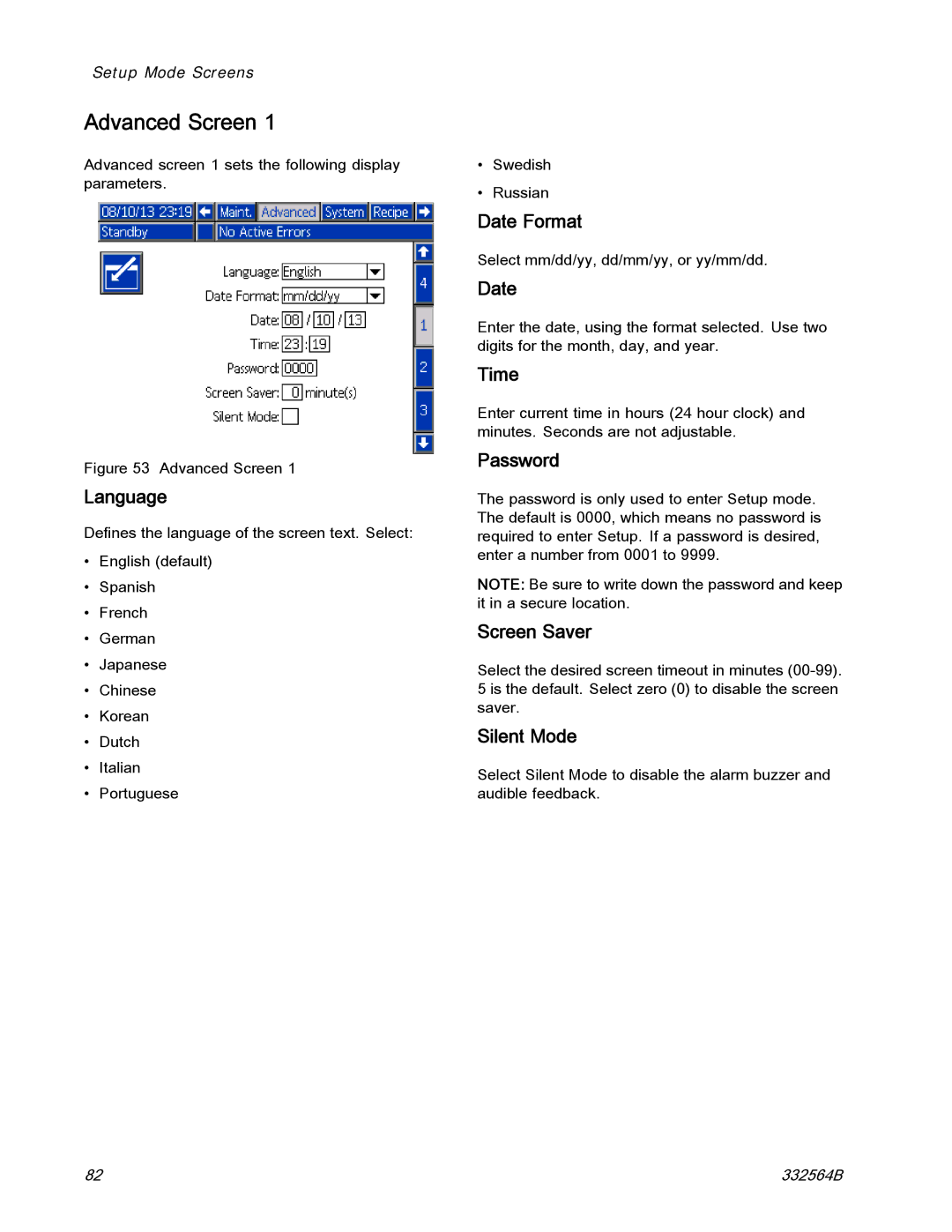 Graco 332564B important safety instructions Advanced Screen 