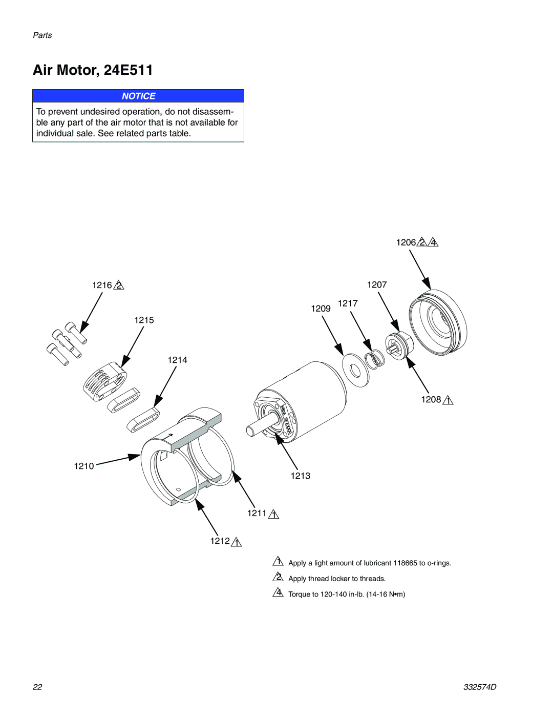 Graco 332574D important safety instructions Air Motor, 24E511 