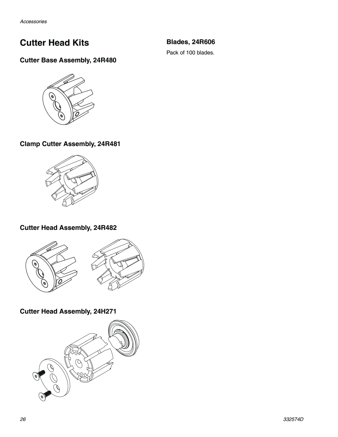 Graco 332574D important safety instructions Cutter Head Kits 