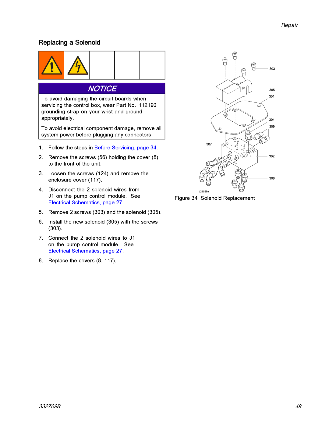 Graco 332709B important safety instructions Replacing a Solenoid, Electrical Schematics 