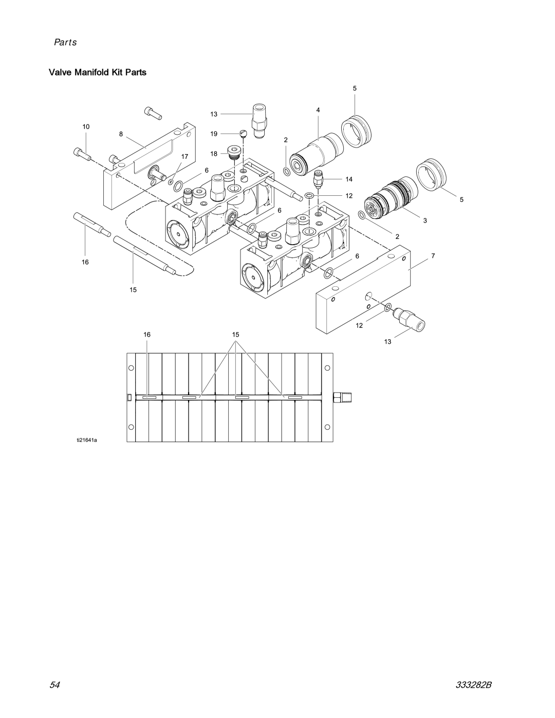 Graco 333282B important safety instructions Valve Manifold Kit Parts 