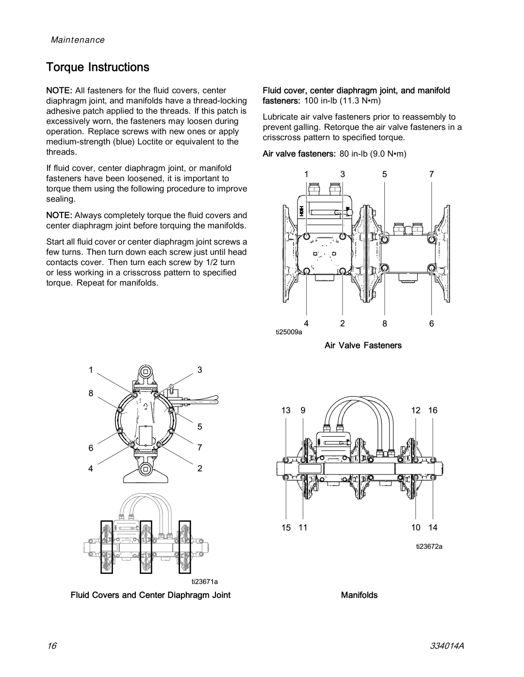 Graco 334014A important safety instructions Torque Instructions 