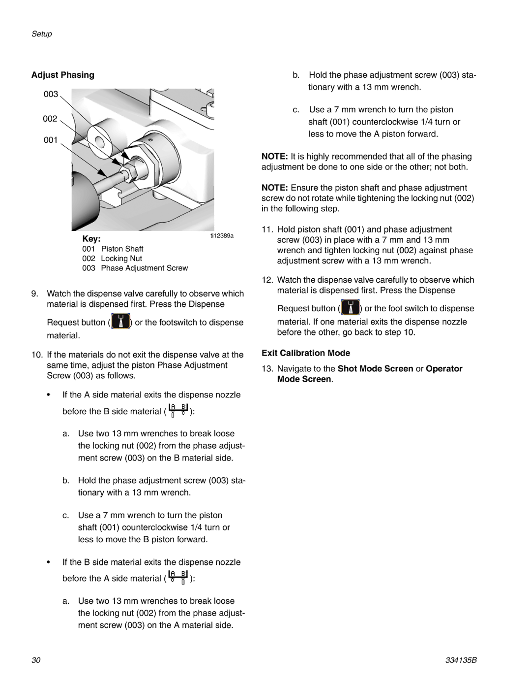 Graco 334135B important safety instructions Adjust Phasing 