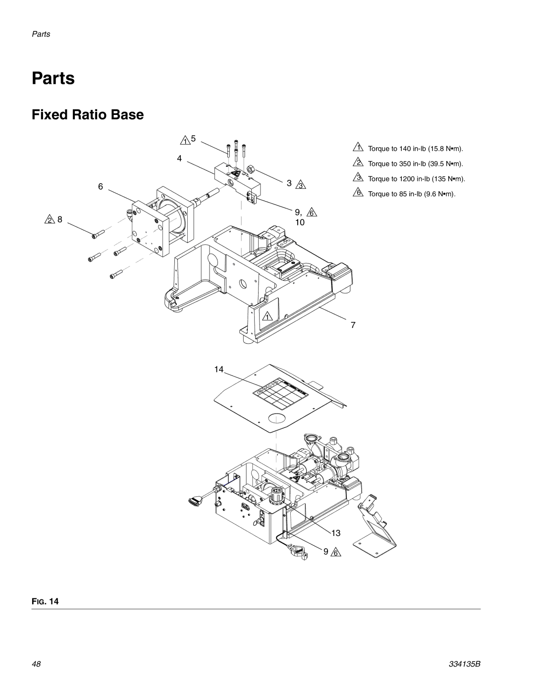 Graco 334135B important safety instructions Parts, Fixed Ratio Base 