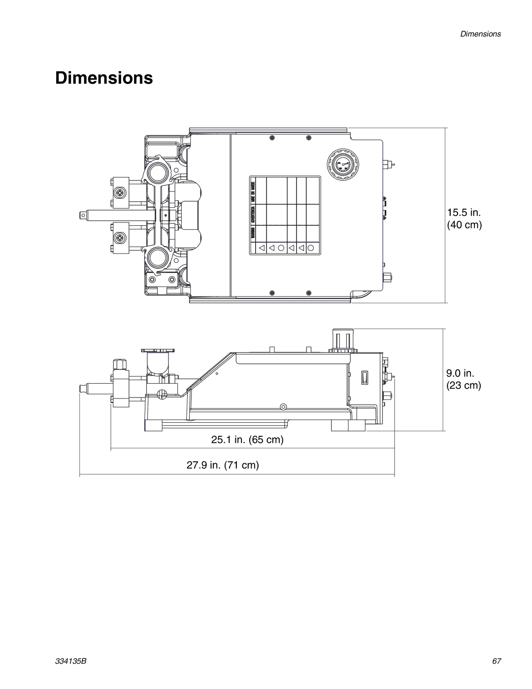 Graco 334135B important safety instructions Dimensions 