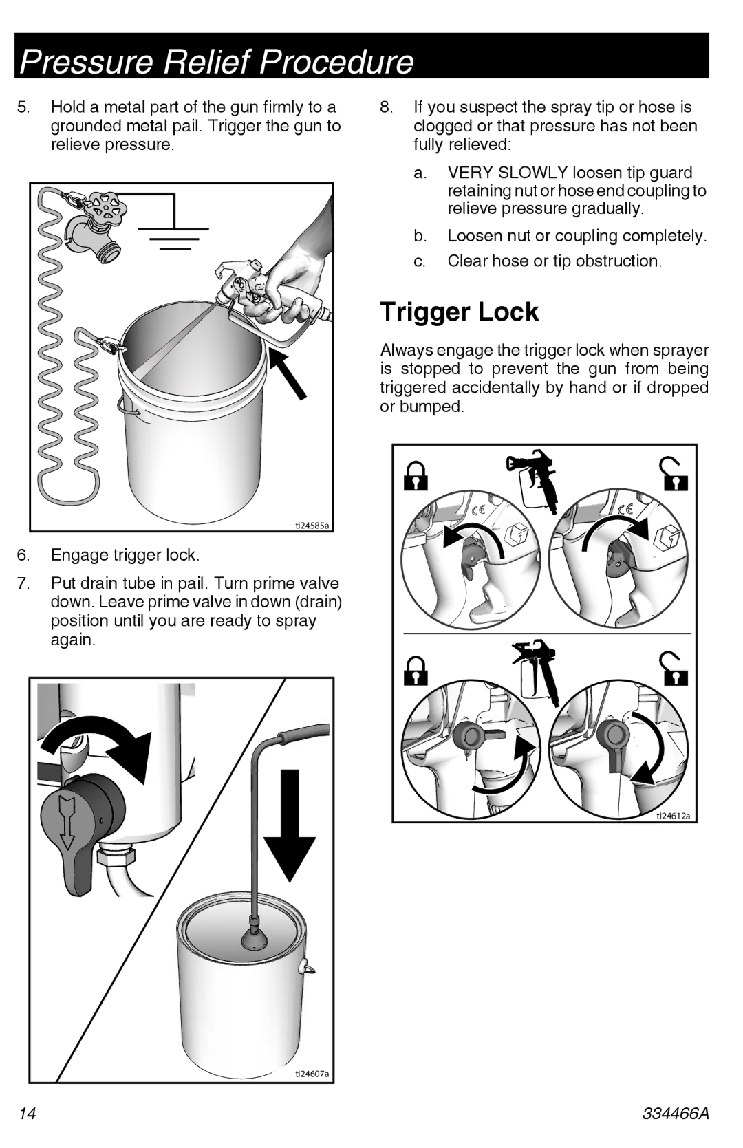 Graco 334466A important safety instructions Trigger Lock 