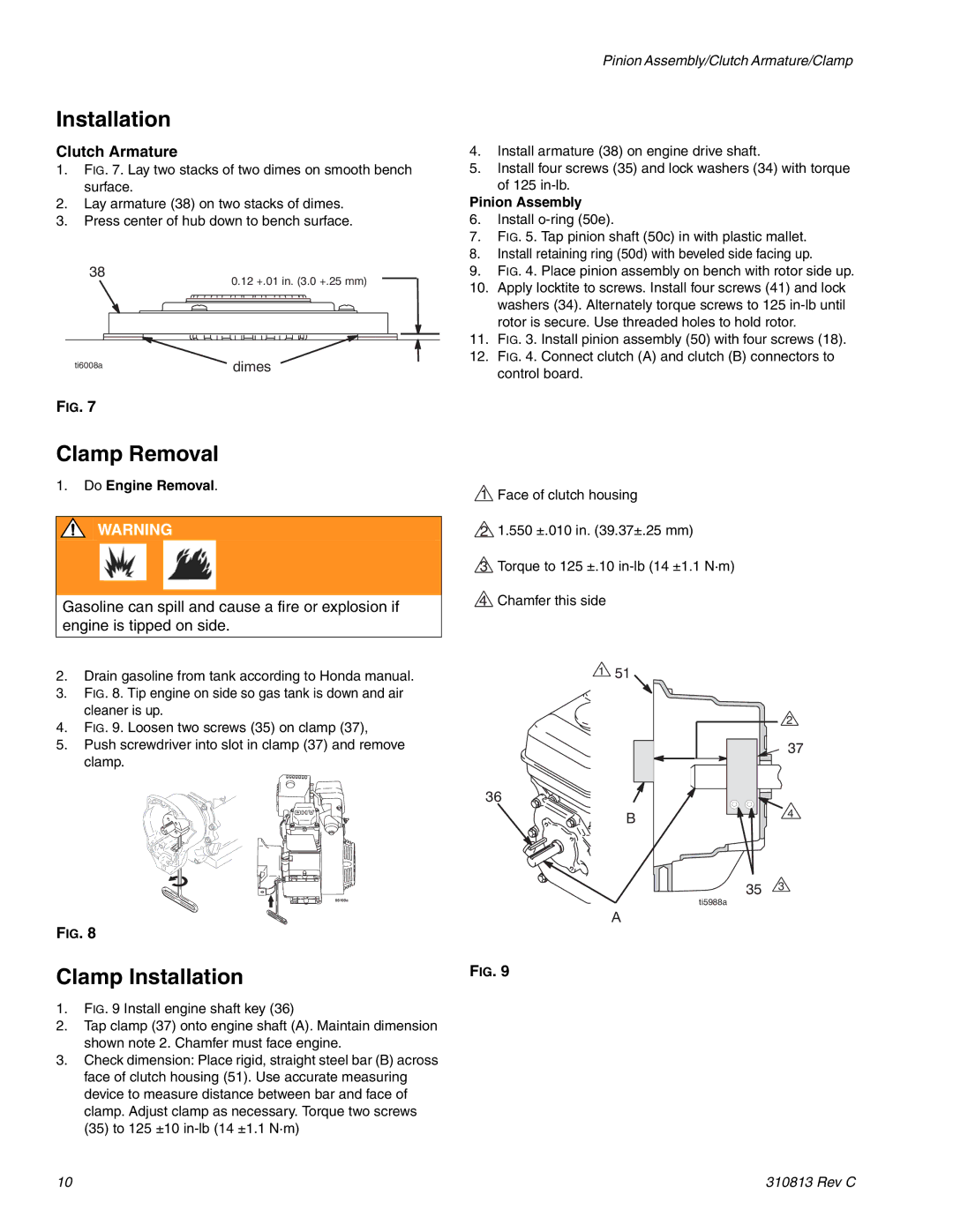 Graco 3400 manual Clamp Installation 