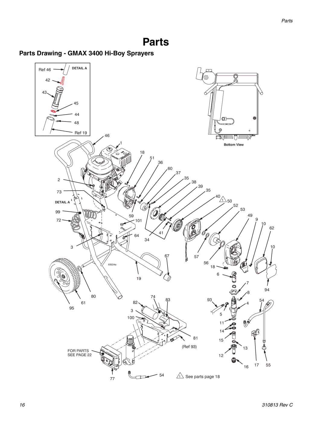 Graco manual Parts Drawing Gmax 3400 Hi-Boy Sprayers 