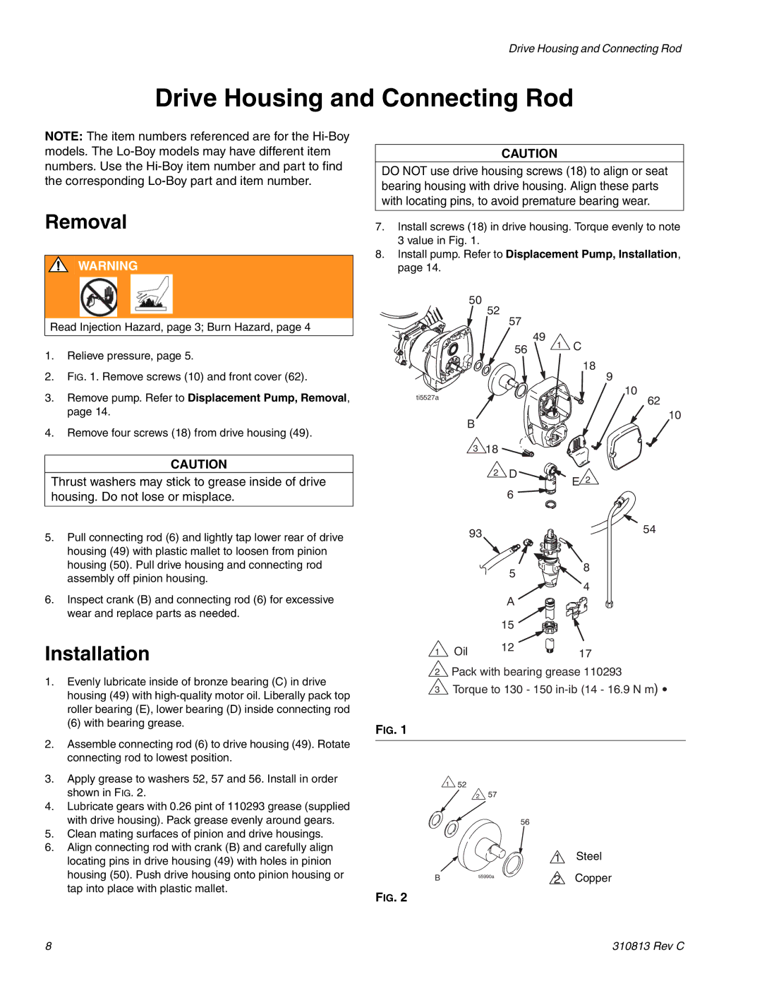 Graco 3400 manual Drive Housing and Connecting Rod, Removal 