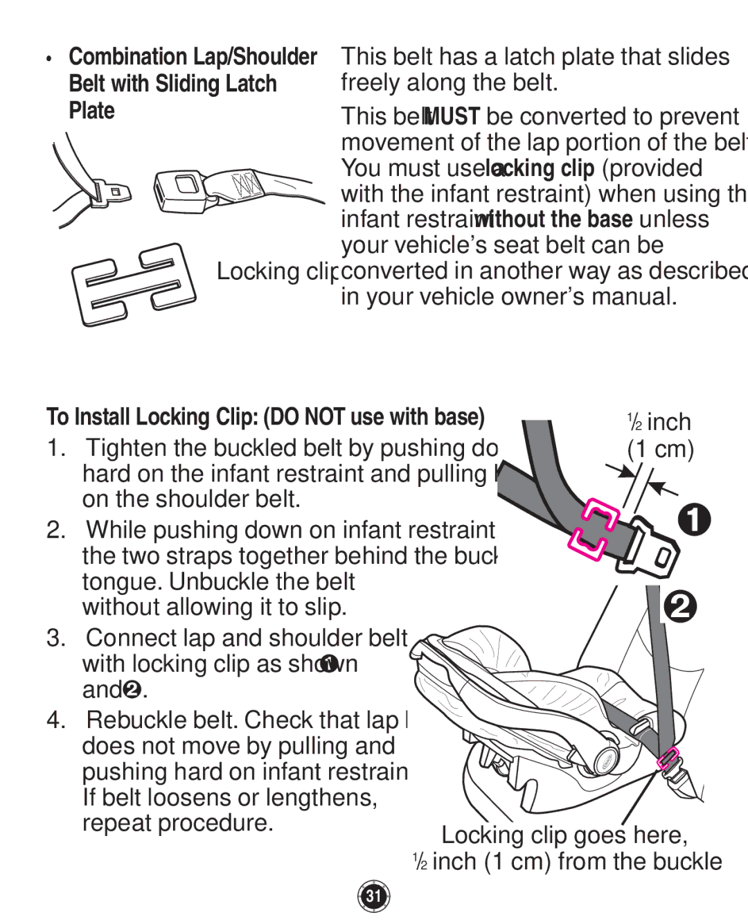 Graco 1760658, 35, 1760657 owner manual Without allowing it to slip 