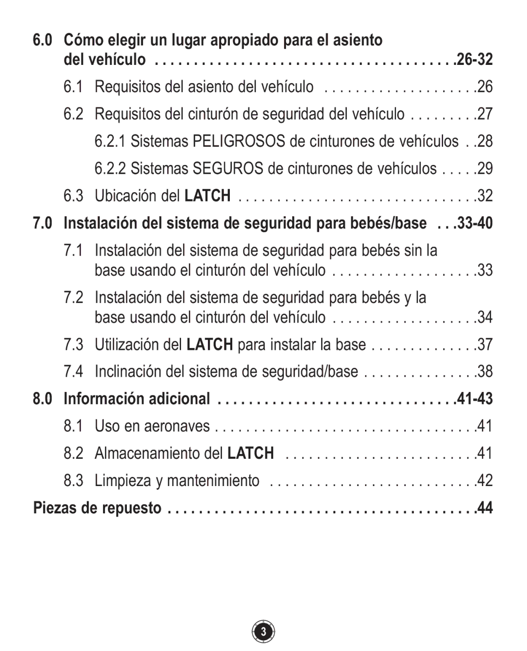 Graco 1760657, 35, 1760658 owner manual Piezas de repuesto 