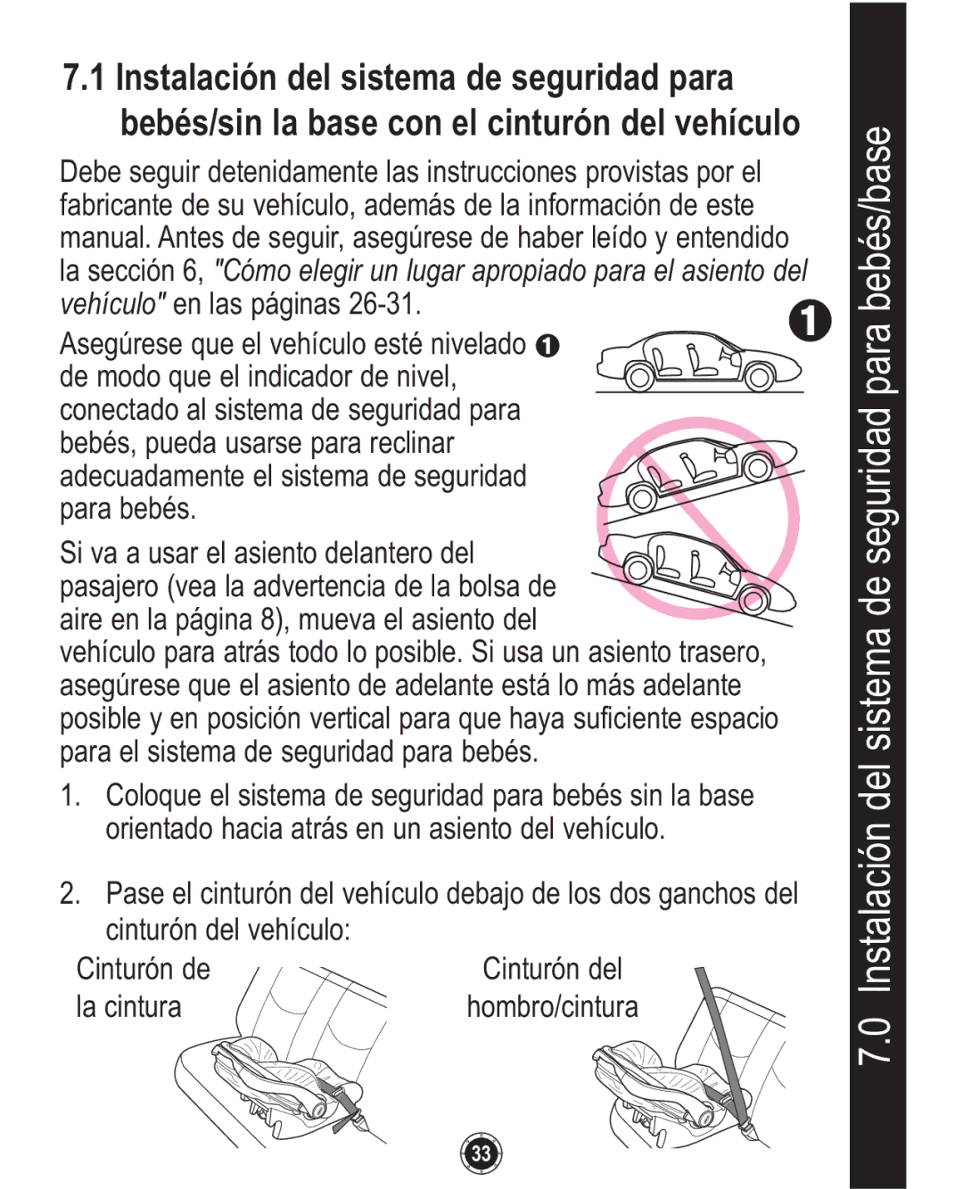 Graco 1760657, 35, 1760658 owner manual Instalación del sistema de seguridad para bebés/base 