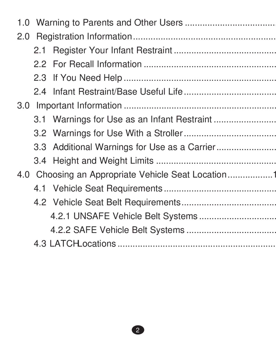 Graco 35 LX manual Choosing an Appropriate Vehicle Seat Location 13-19, Registration Information 