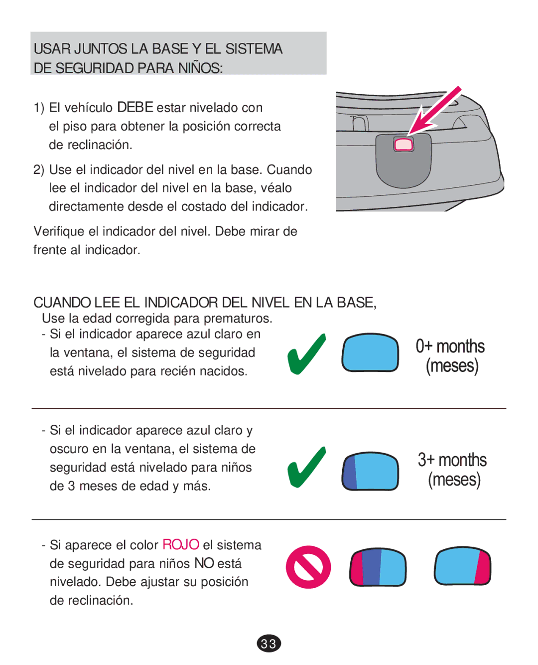 Graco 35 LX manual Usar Juntos LA Base Y EL Sistema DE Seguridad Para Niños 