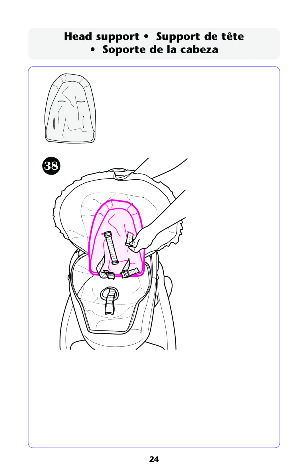 Graco 35610 manual Head support Support de tête Soporte de la cabeza 