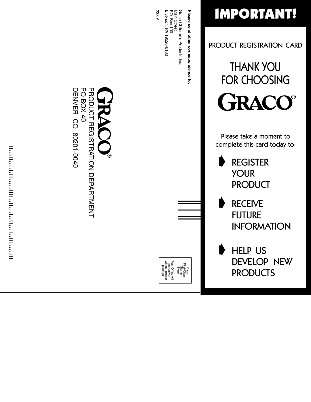 Graco 3645, 3656, 3650, 3655 manual Thank YOU 