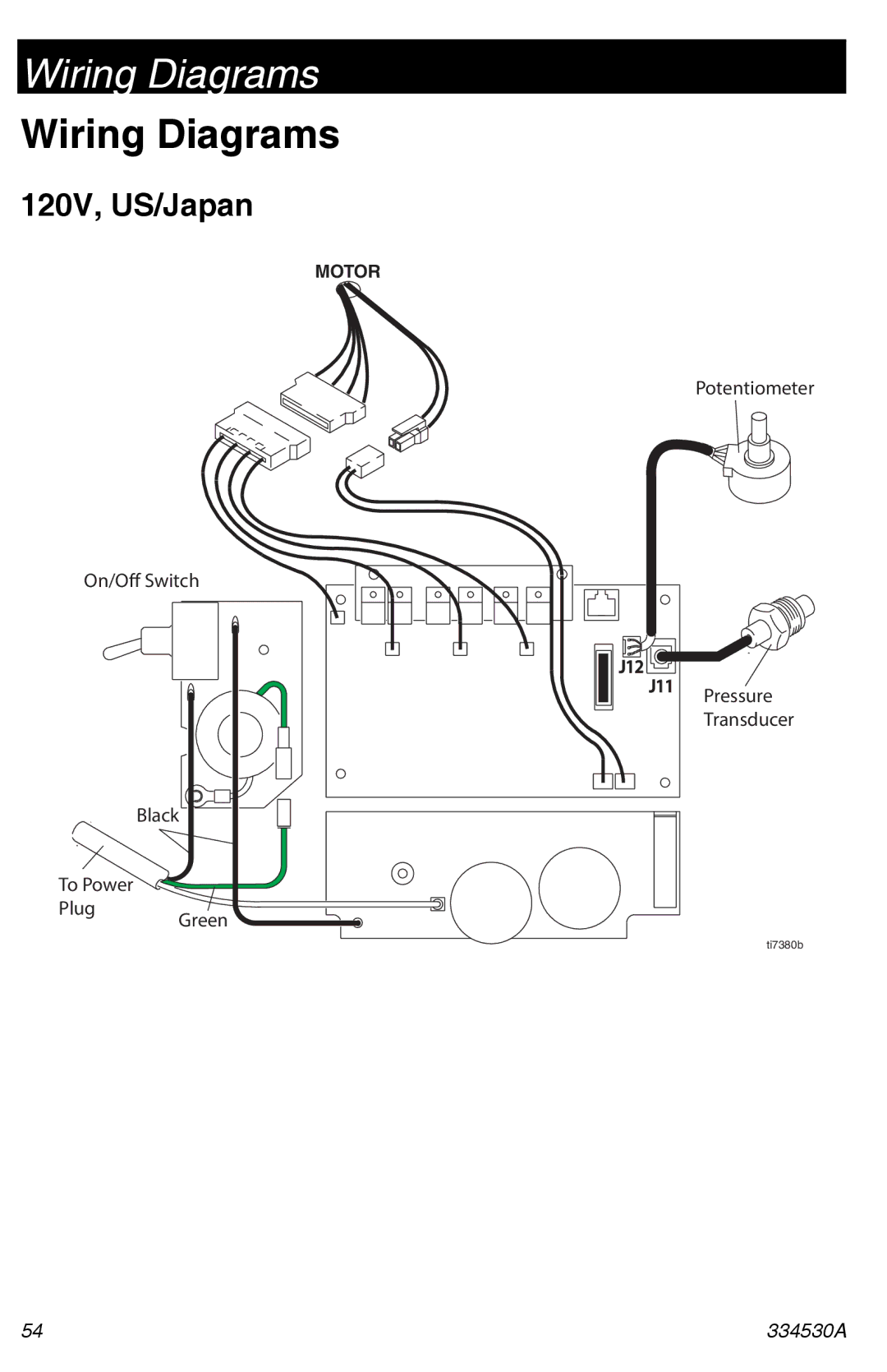 Graco 395/490/495/595 important safety instructions Wiring Diagrams, 120V, US/Japan 