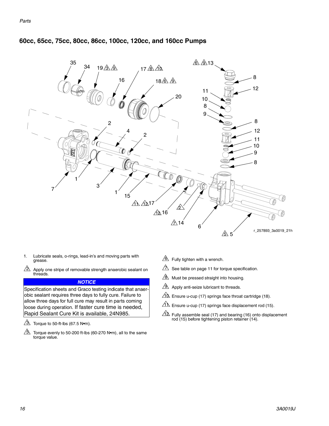 Graco 3A0019J important safety instructions 60cc, 65cc, 75cc, 80cc, 86cc, 100cc, 120cc, and 160cc Pumps 