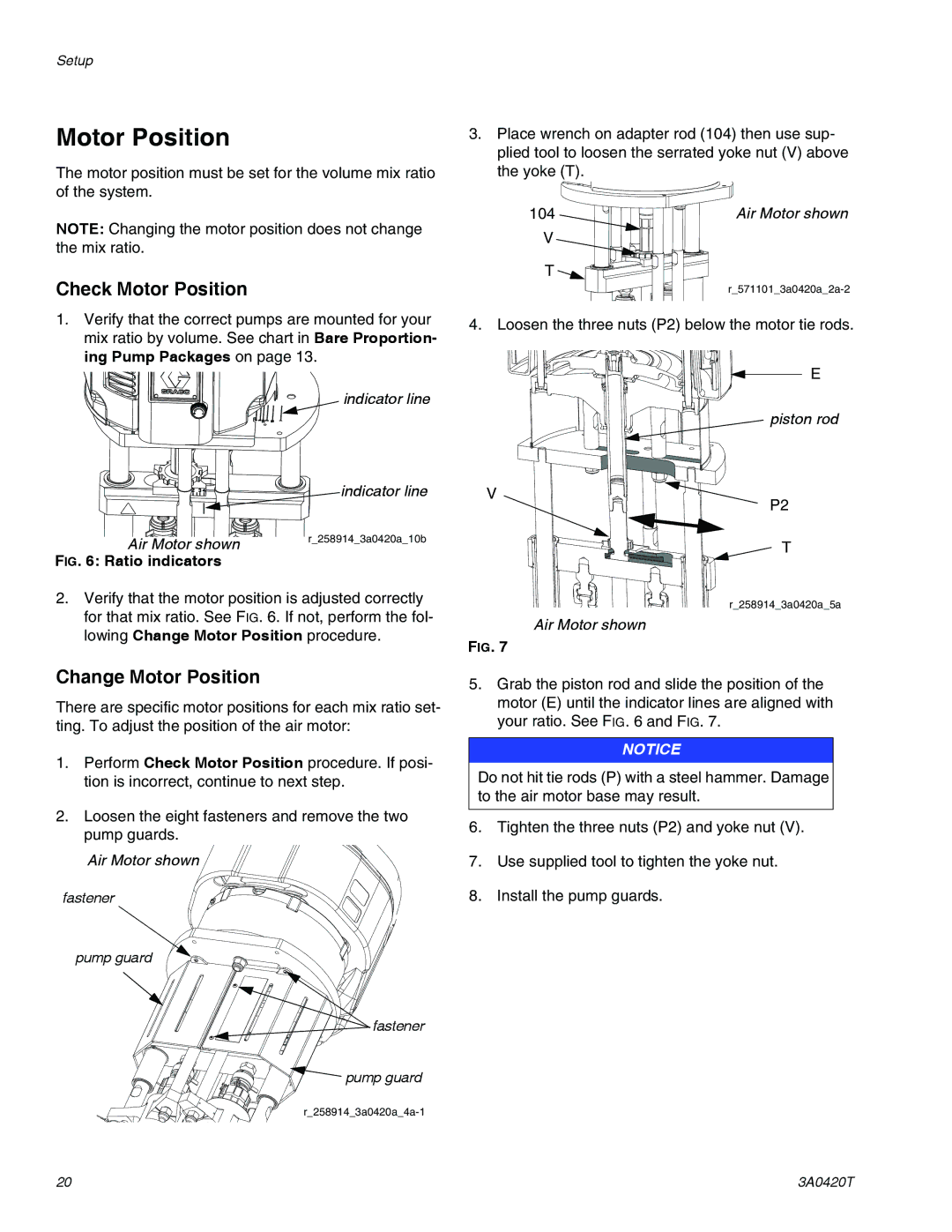 Graco 3A0420T important safety instructions Check Motor Position, Change Motor Position 