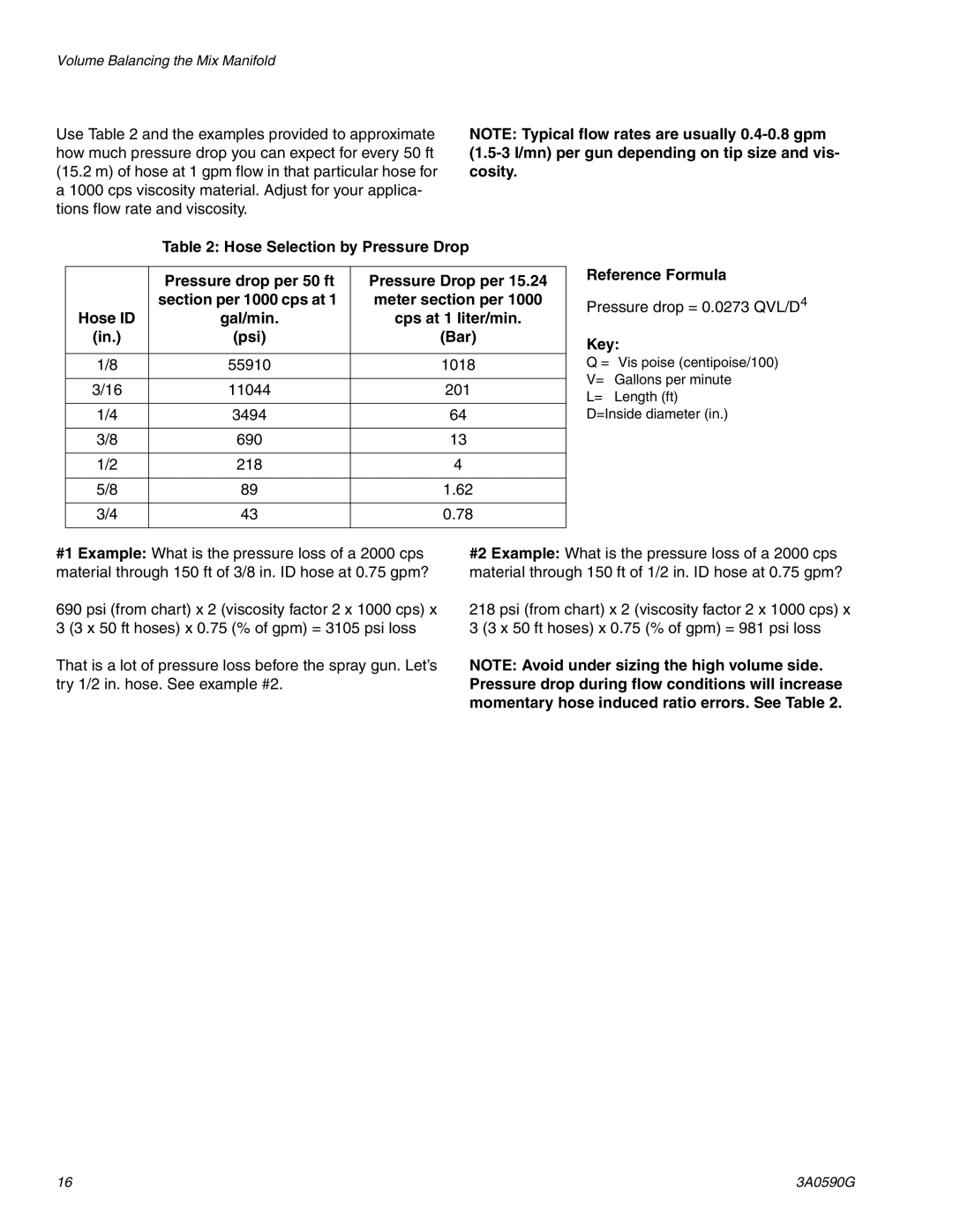 Graco 3A059OG important safety instructions Cps at 1 liter/min, Psi Bar, Reference Formula 