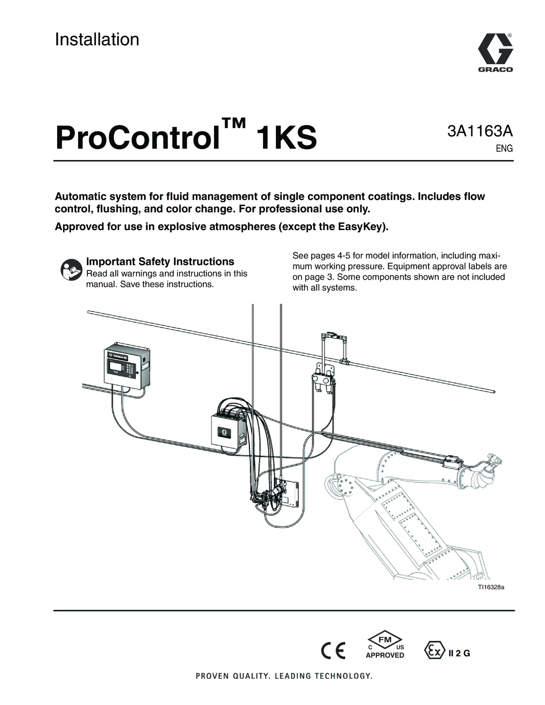 Graco 3A1163A important safety instructions ProControl 1KS, II 2 G 