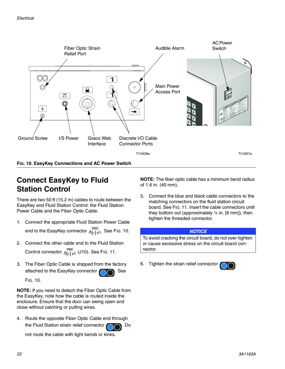 Graco 3A1163A Connect EasyKey to Fluid Station Control, EasyKey Connections and AC Power Switch 