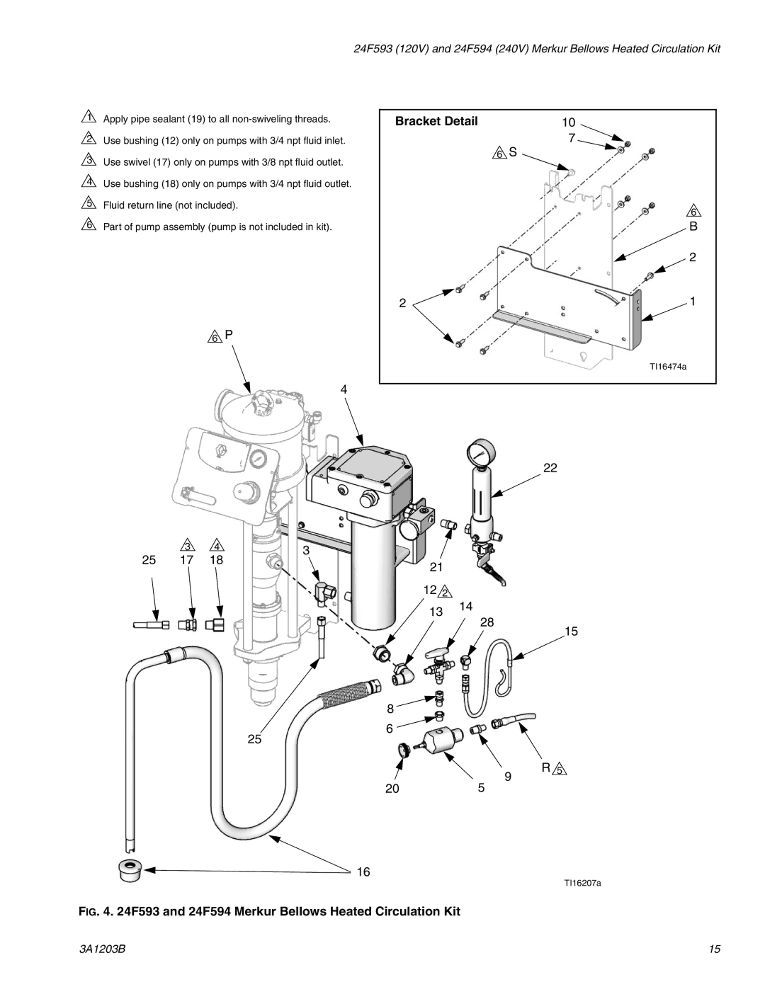 Graco 3A1203B important safety instructions F593 and 24F594 Merkur Bellows Heated Circulation Kit 