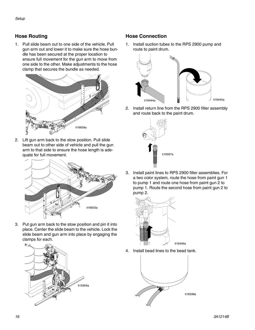 Graco 3A1214B important safety instructions Hose Routing, Hose Connection 