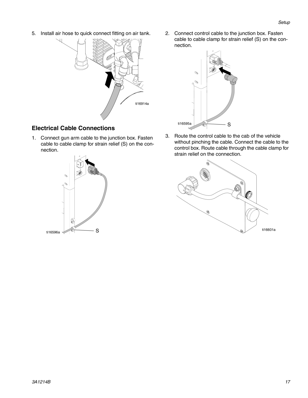 Graco 3A1214B important safety instructions Electrical Cable Connections 