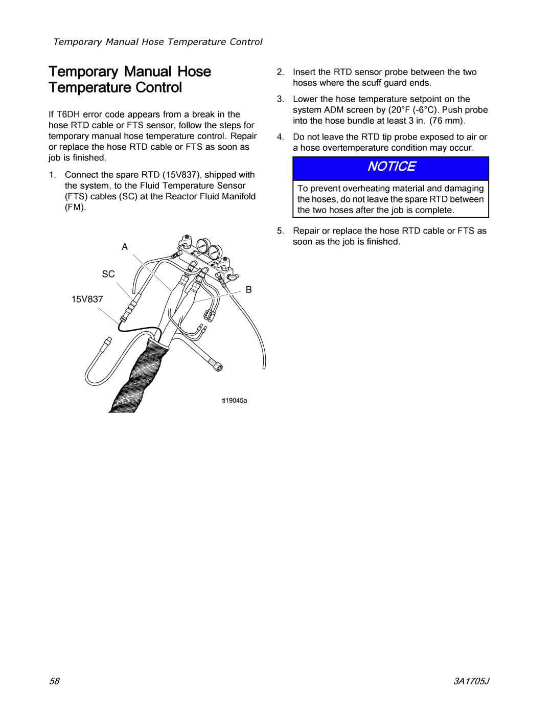 Graco 3A1705J important safety instructions Temporary Manual Hose Temperature Control 