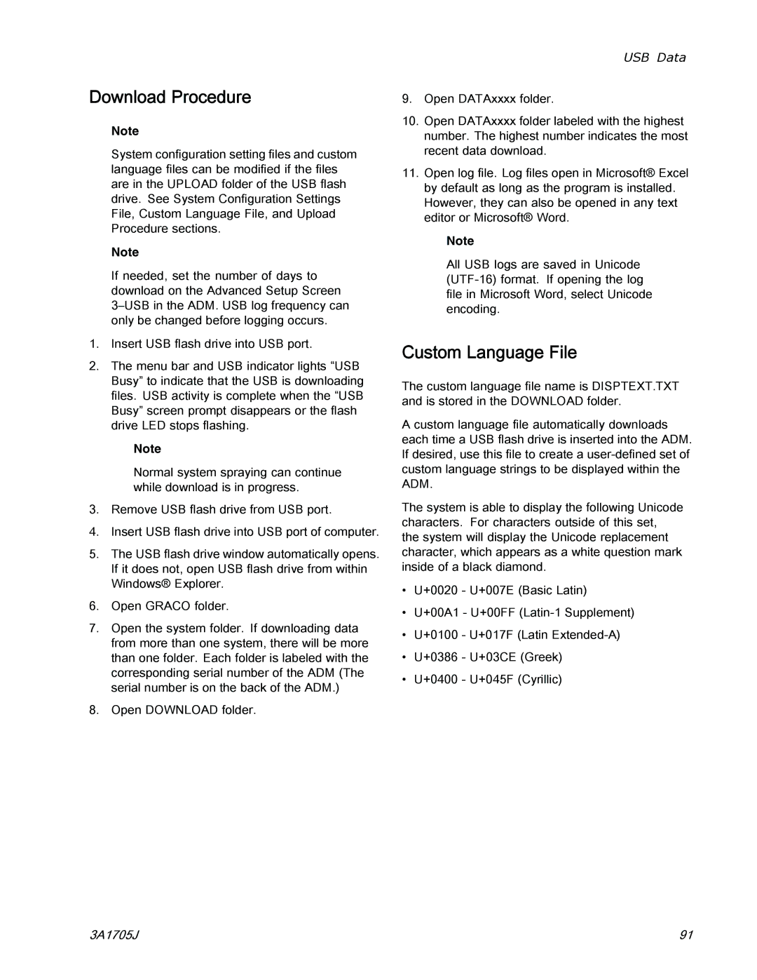 Graco 3A1705J important safety instructions Download Procedure, Custom Language File 