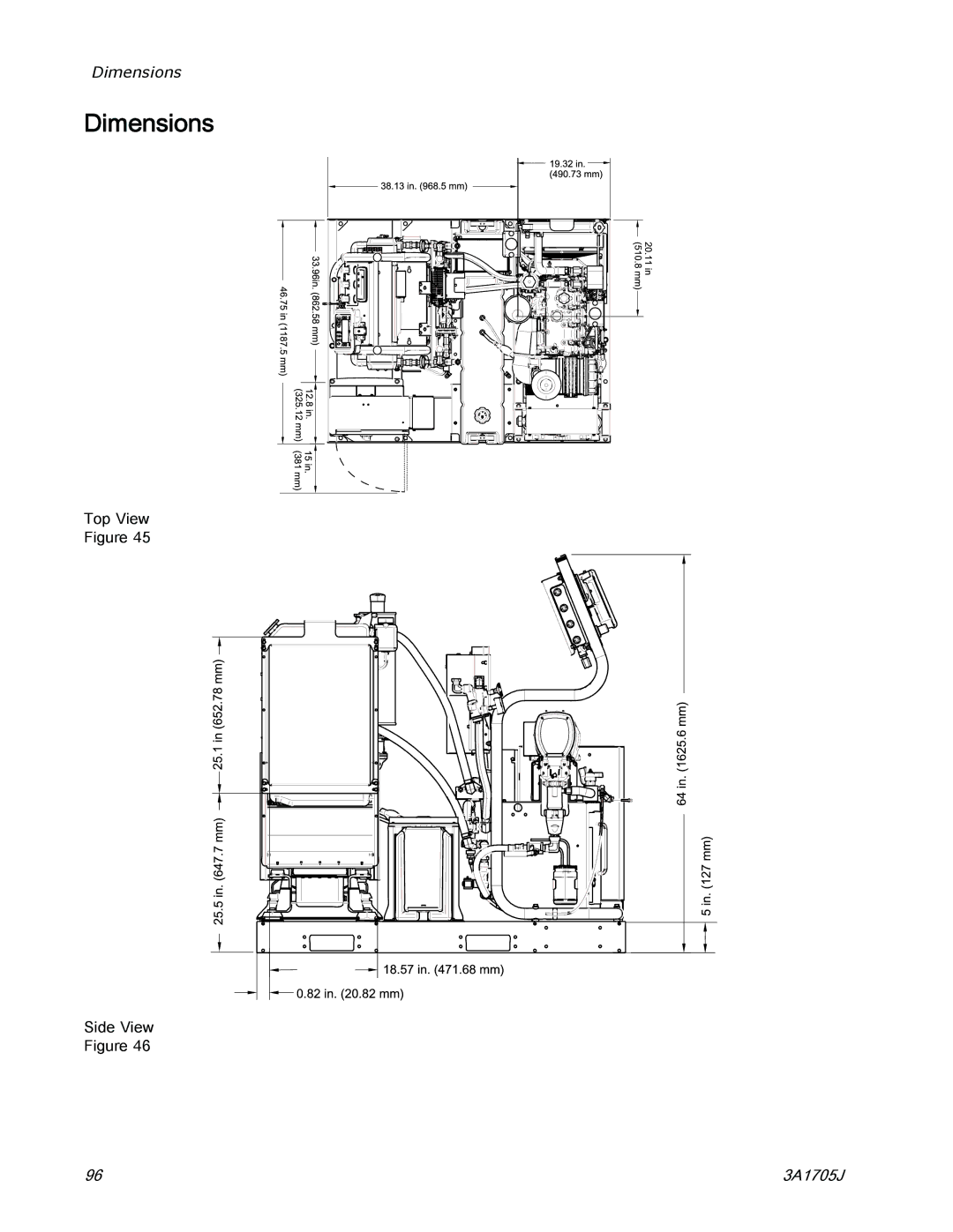 Graco 3A1705J important safety instructions Dimensions 